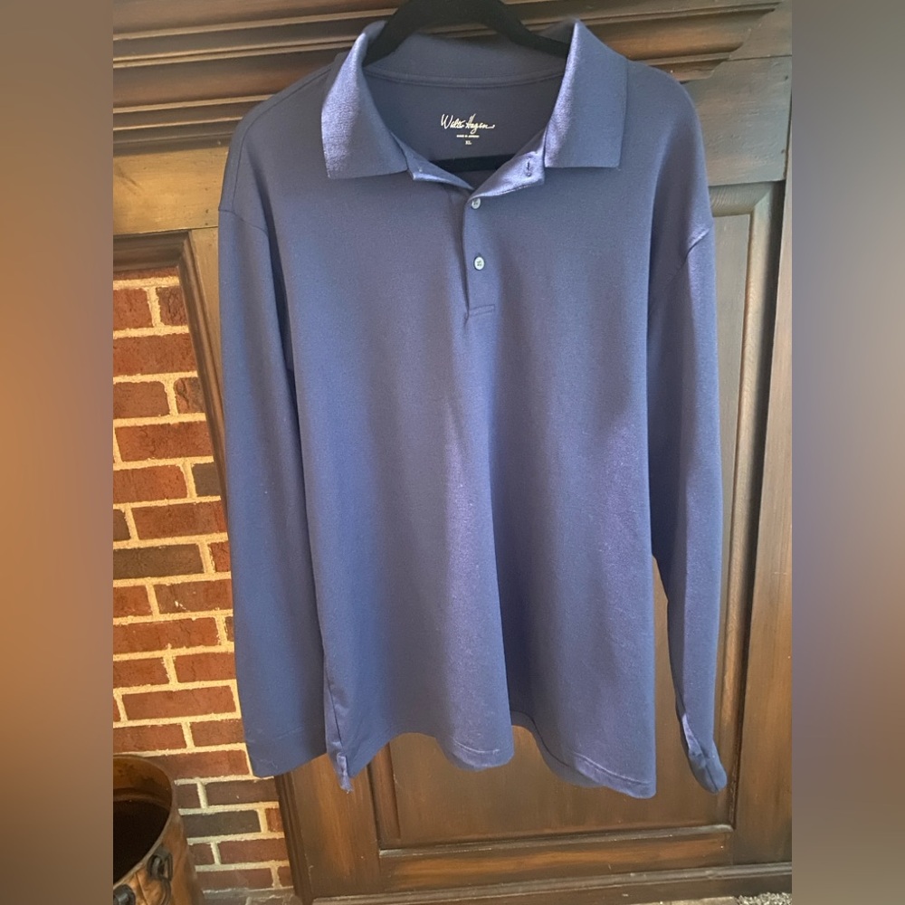Walter Hagan long sleeve navy golf polo size XL